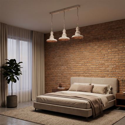Brilagi - Полилей на верига PYRONIC 3xE27/40W/230V крем/патина