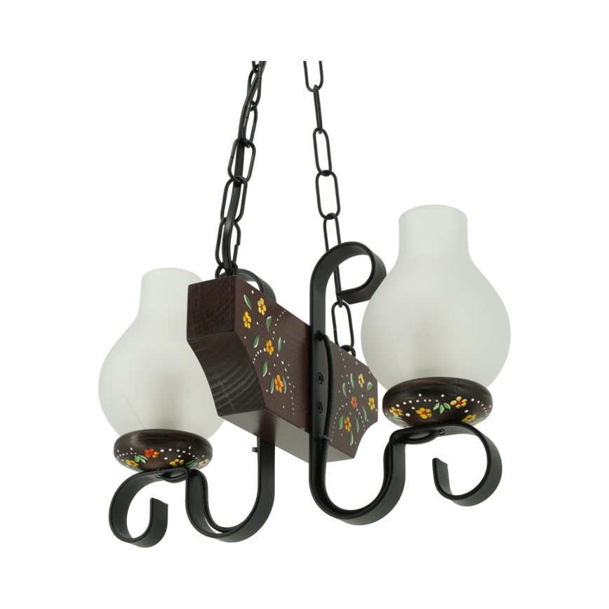 Brilagi - Полилей на верига QUEEN 2xE14/40W/230V бук/венге