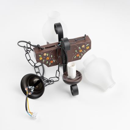 Brilagi - Полилей на верига QUEEN 2xE14/40W/230V бук/венге