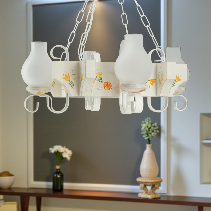 Brilagi - Полилей на верига QUEEN 4xE14/40W/230V бук/крем