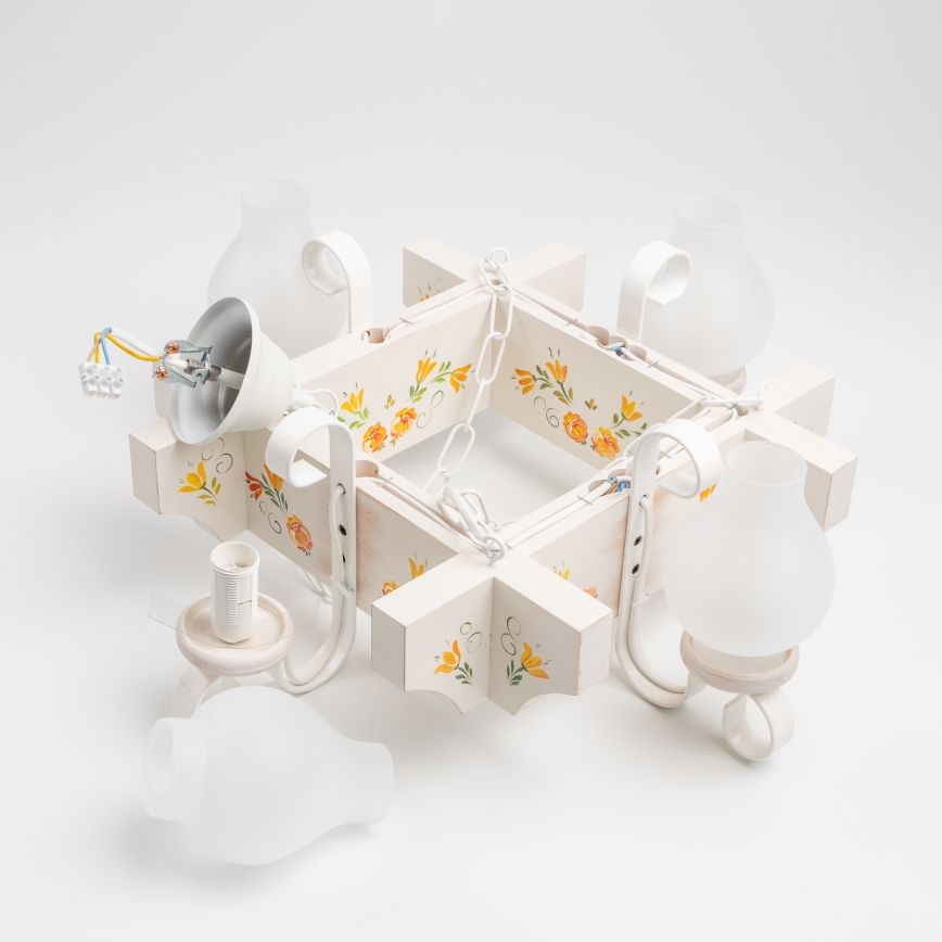 Brilagi - Полилей на верига QUEEN 4xE14/40W/230V бук/крем