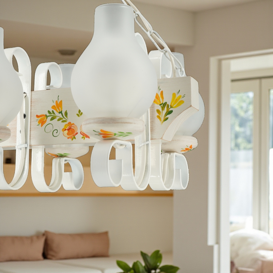 Brilagi - Полилей на верига QUEEN 4xE14/40W/230V бук/кремав