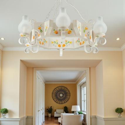 Brilagi - Полилей на верига QUEEN 6xE14/40W/230V бук/крем