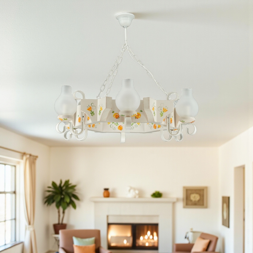 Brilagi - Полилей на верига QUEEN 6xE14/40W/230V бук/крем