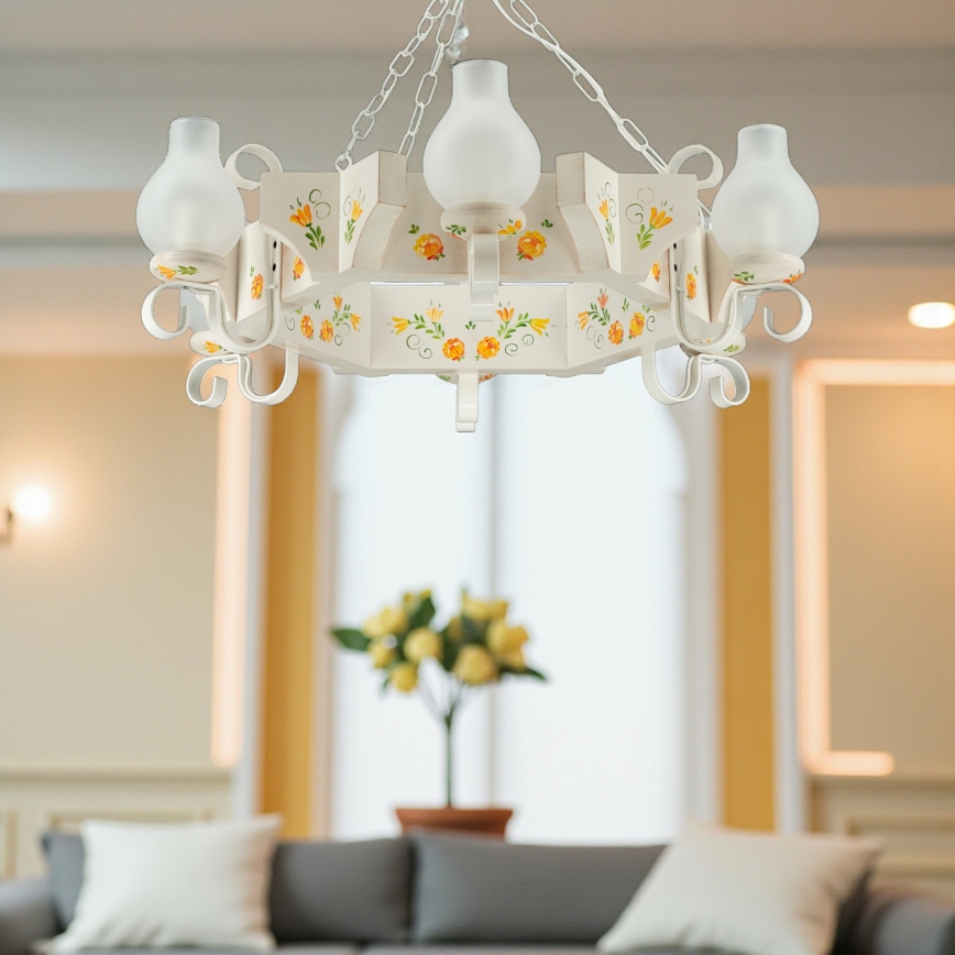 Brilagi - Полилей на верига QUEEN 6xE14/40W/230V бук/крем