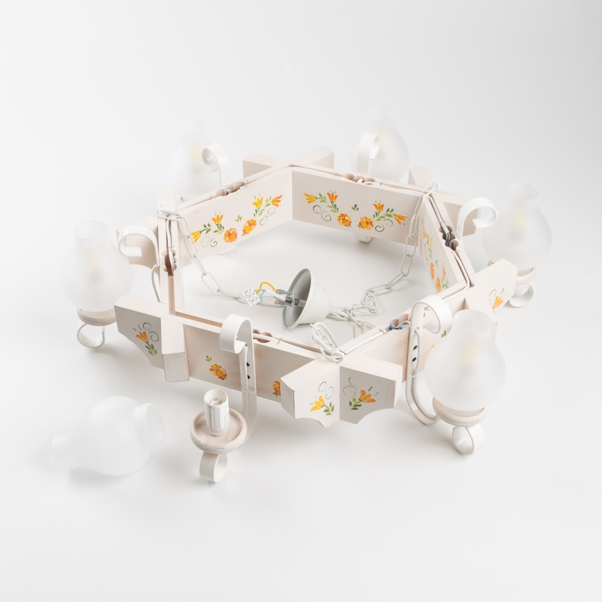 Brilagi - Полилей на верига QUEEN 6xE14/40W/230V бук/крем