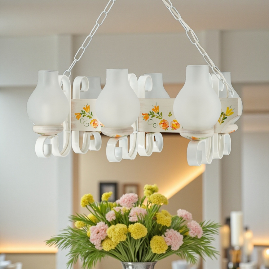 Brilagi - Полилей на верига QUEEN 6xE14/40W/230V бук/кремав