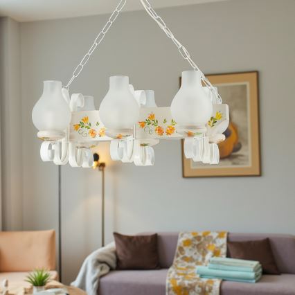 Brilagi - Полилей на верига QUEEN 6xE14/40W/230V бук/кремав