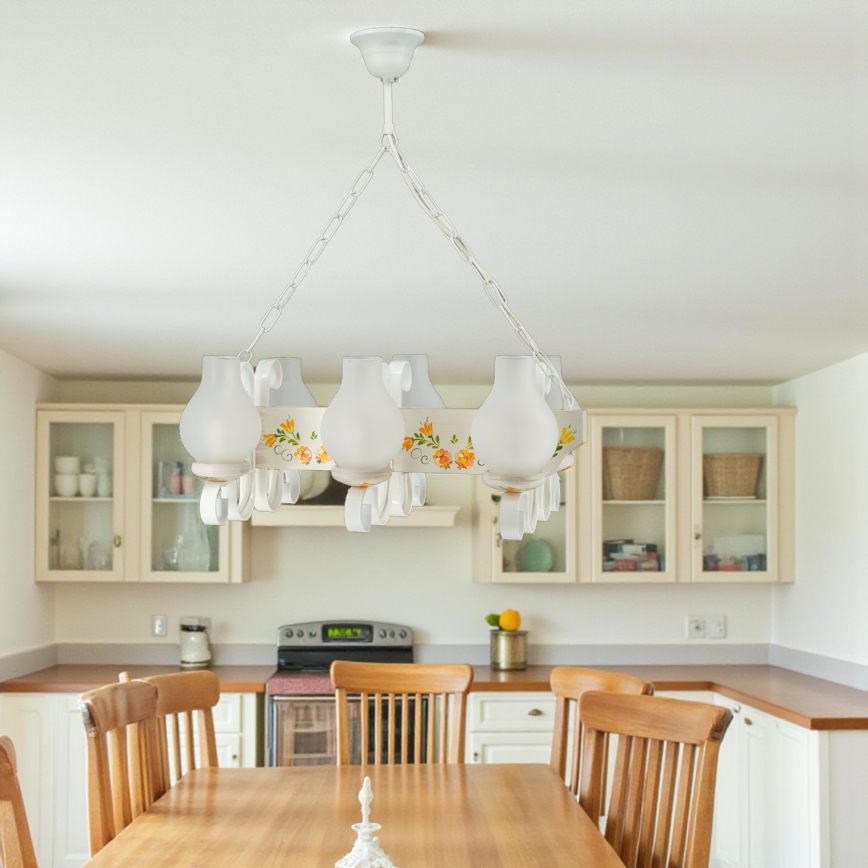 Brilagi - Полилей на верига QUEEN 6xE14/40W/230V бук/кремав