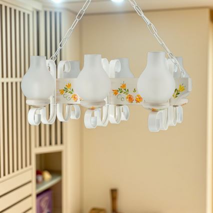 Brilagi - Полилей на верига QUEEN 6xE14/40W/230V бук/кремав