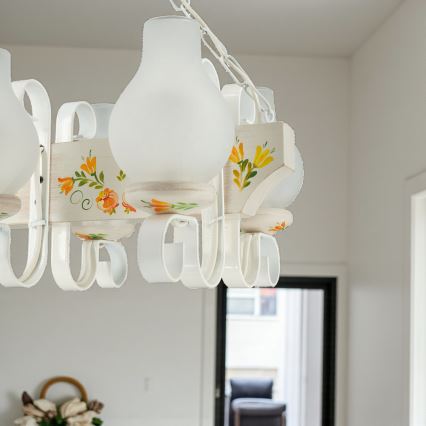 Brilagi - Полилей на верига QUEEN 6xE14/40W/230V бук/кремав