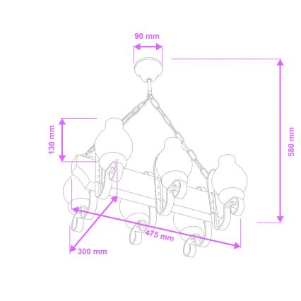 Brilagi - Полилей на верига QUEEN 6xE14/40W/230V бук/кремав