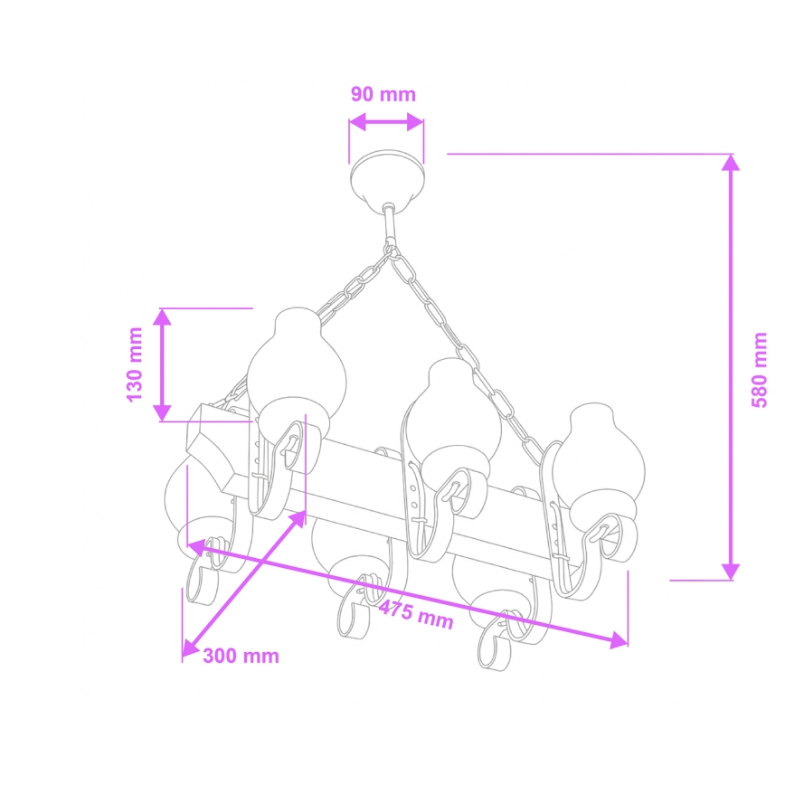 Brilagi - Полилей на верига QUEEN 6xE14/40W/230V бук/кремав