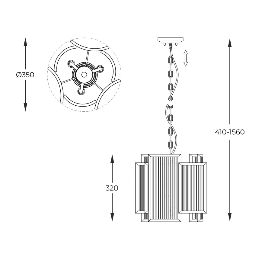 Brilagi - Полилей на верига RAMOS 3xE14/60W/230V златен