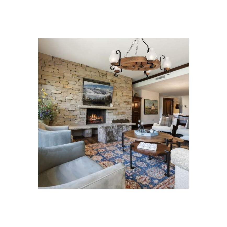 Brilagi - Полилей на верига ROATA 5xE14/40W/230V Ø 70 см бук