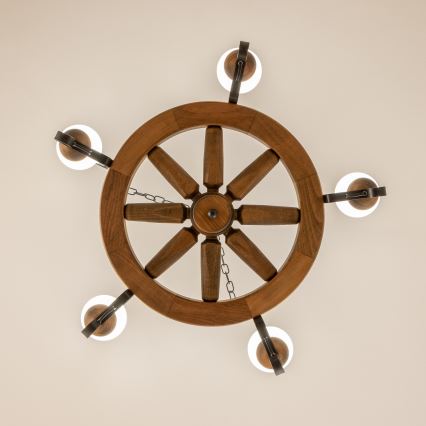 Brilagi - Полилей на верига ROATA 5xE14/40W/230V Ø 70 см бук