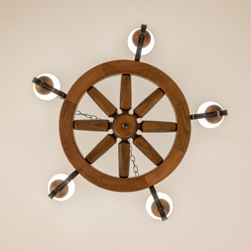 Brilagi - Полилей на верига ROATA 5xE14/40W/230V Ø 70 см бук