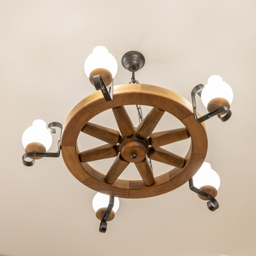 Brilagi - Полилей на верига ROATA 5xE14/40W/230V Ø 70 см бук