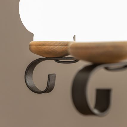 Brilagi - Полилей на верига ROATA, 5×E14 (макс. 40 W), 230 V, Ø 50 см, корпус от бук