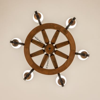 Brilagi - Полилей на верига ROATA 6xE14/40W/230V Ø 70 см бук