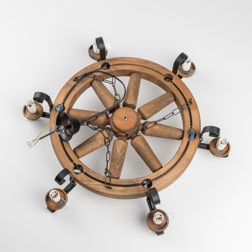 Brilagi - Полилей на верига ROATA 6xE14/40W/230V Ø 70 см бук