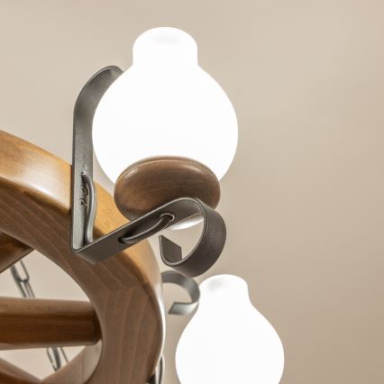 Brilagi - Полилей на верига ROATA 6xE14/40W/230V Ø 70 см бук/орех