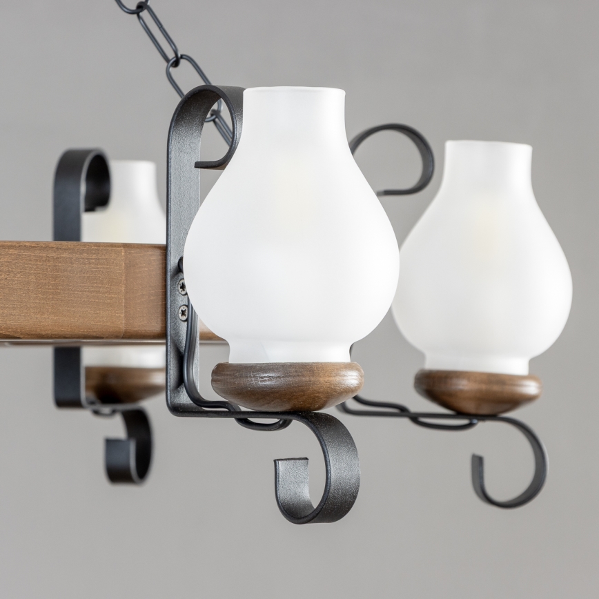 Brilagi - Полилей на верига ROATA 6xE14/40W/230V Ø 70 см бук/орех