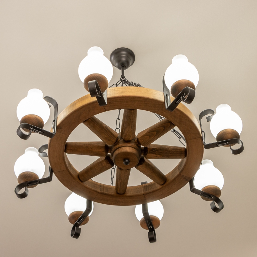 Brilagi - Полилей на верига ROATA 8xE14/40W/230V Ø 70 см бук