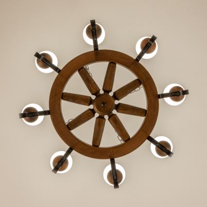 Brilagi - Полилей на верига ROATA 8xE14/40W/230V Ø 70 см бук