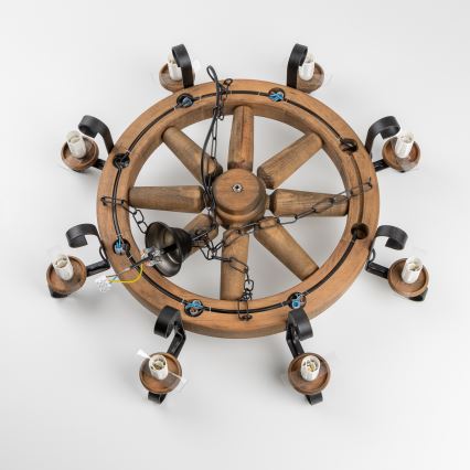 Brilagi - Полилей на верига ROATA 8xE14/40W/230V Ø 70 см бук