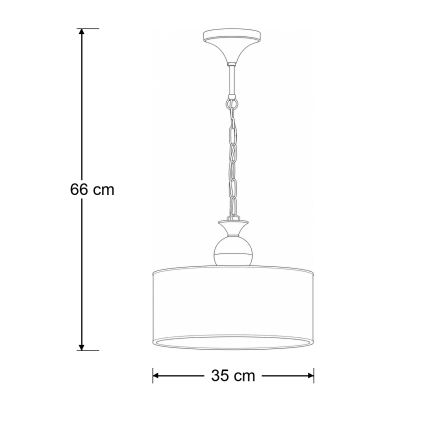 Brilagi - Полилей на верига SAPHIRE 1xE27/15W/230V крем/злато/патина
