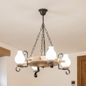 Brilagi - Полилей на верига TIMONA 4xE14/40W/230V дъб