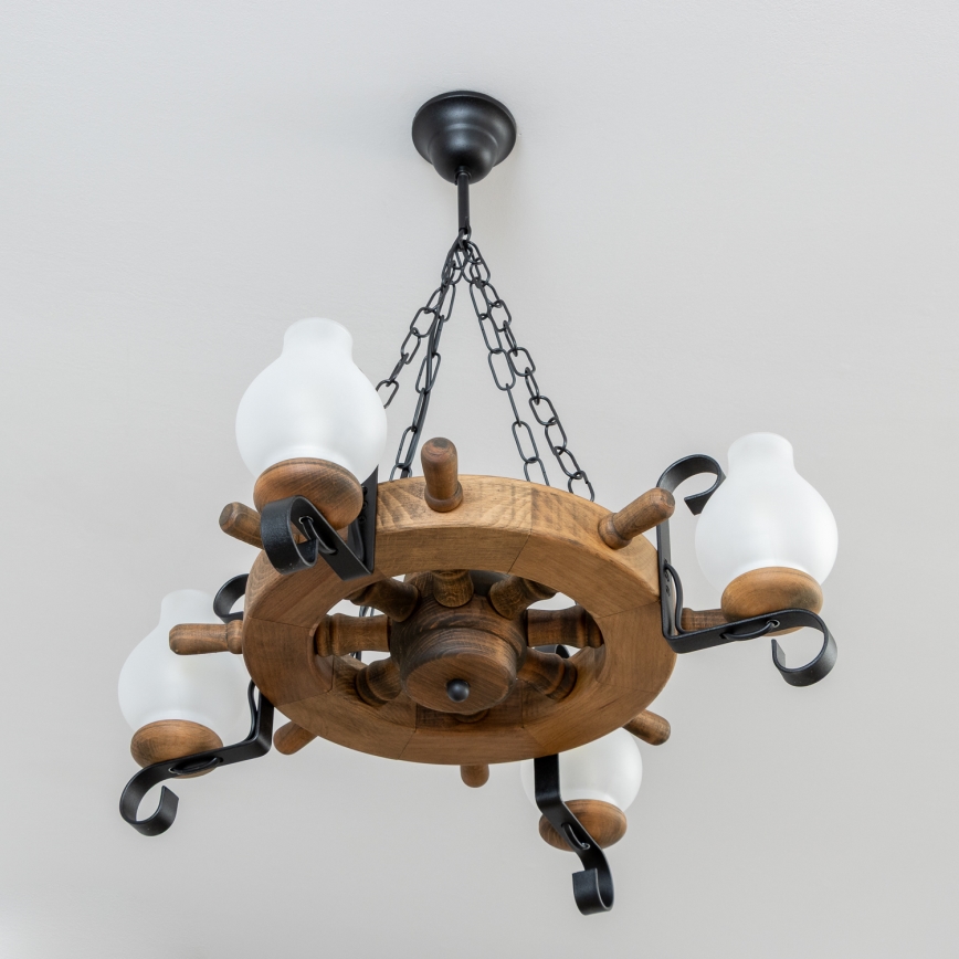 Brilagi - Полилей на верига TIMONA 4xE14/40W/230V, Ø 50 см, бук