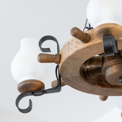 Brilagi - Полилей на верига TIMONA 4xE14/40W/230V, Ø 50 см, бук