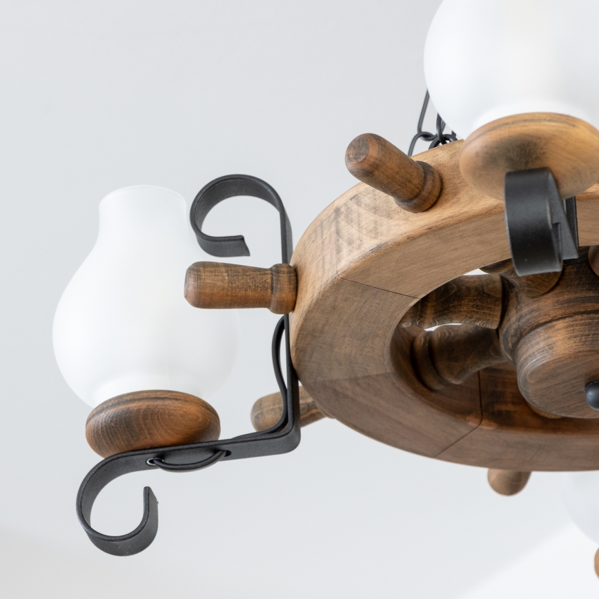 Brilagi - Полилей на верига TIMONA 4xE14/40W/230V, Ø 50 см, бук