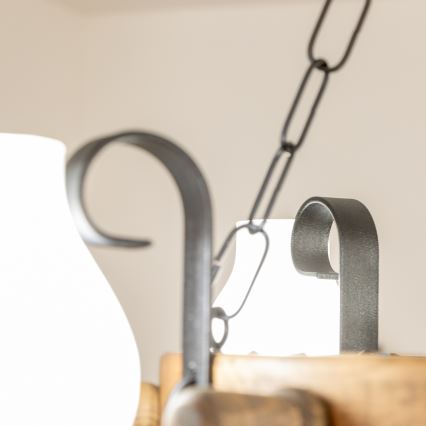 Brilagi - Полилей на верига TIMONA 4xE14/40W/230V, Ø 50 см, бук