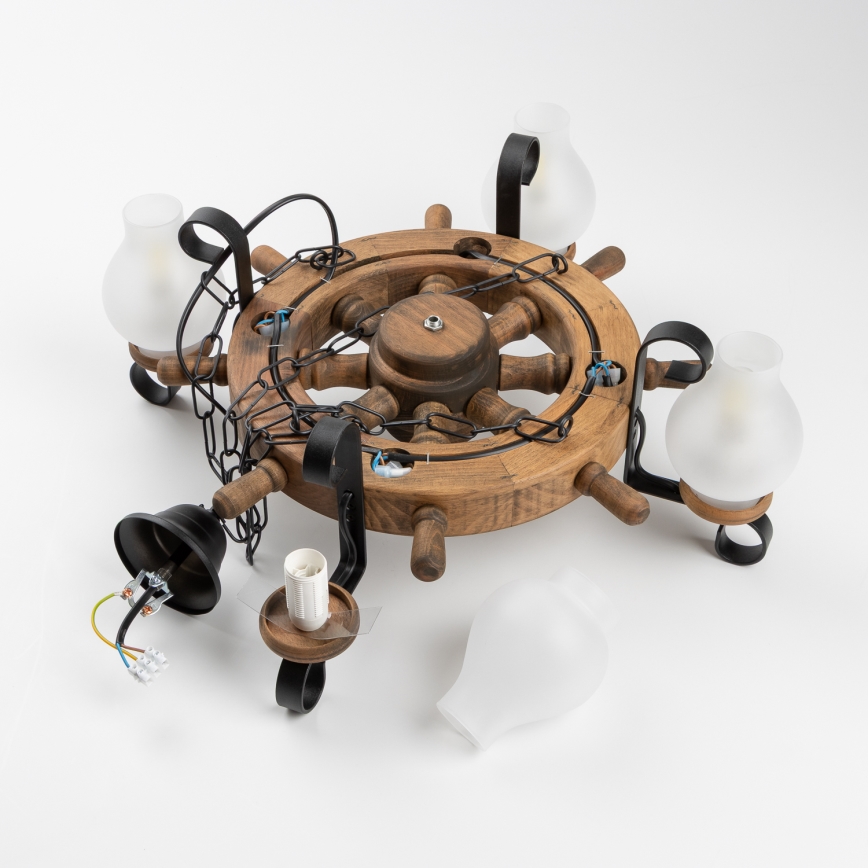 Brilagi - Полилей на верига TIMONA 4xE14/40W/230V, Ø 50 см, бук