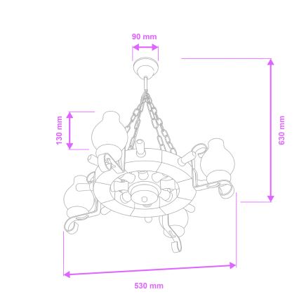 Brilagi - Полилей на верига TIMONA 4xE14/40W/230V Ø 50 см бук/орех