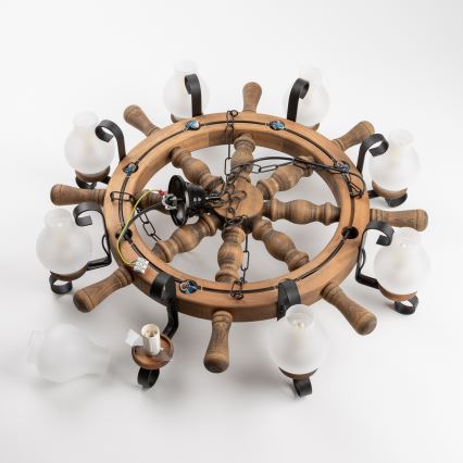 Brilagi - Полилей на верига TIMONA 8xE14/40W/230V Ø 70 см бук