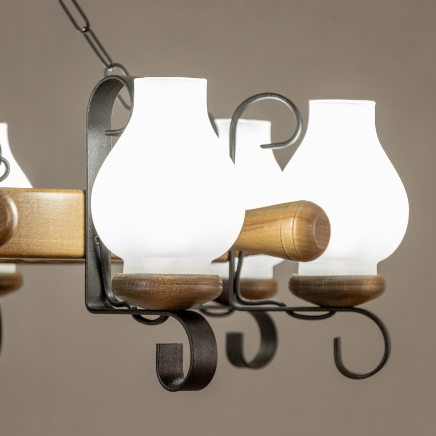 Brilagi - Полилей на верига TIMONA 8xE14/40W/230V Ø 70 см бук/орех