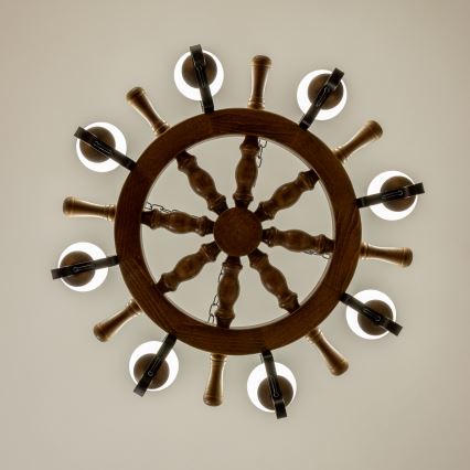 Brilagi - Полилей на верига TIMONA 8xE14/40W/230V Ø 70 см бук/орех