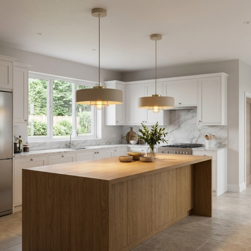 Brilagi - Полилей на кабел 1xE27/60W/230V pr. 30 cm бежово/златно