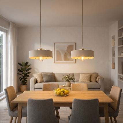 Brilagi - Полилей на кабел 1xE27/60W/230V pr. 30 cm бежово/златно