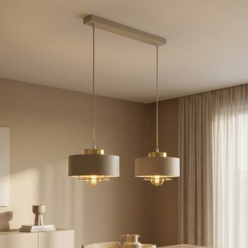 Brilagi - Полилей на кабел 2xE27/60W/230V бежов/златен