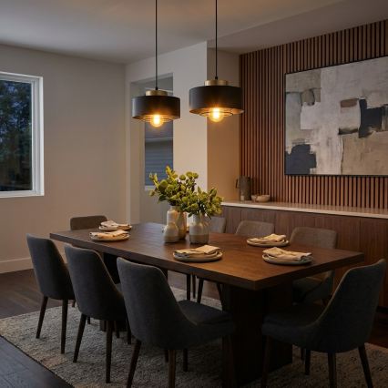 Brilagi - Полилей на кабел 2xE27/60W/230V черен/златист