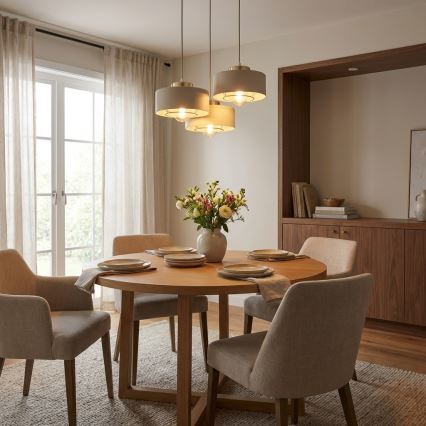 Brilagi - Полилей на кабел 3xE27/60W/230V бежов/златен