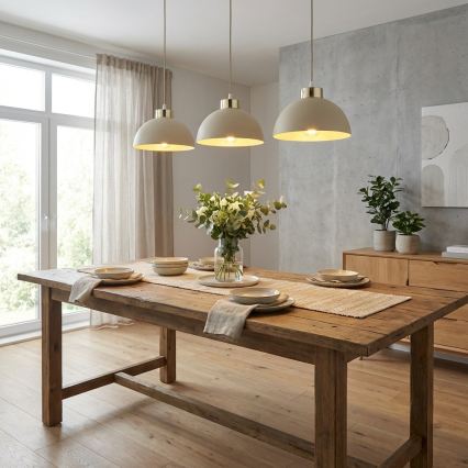 Brilagi - Полилей на кабел 3xE27/60W/230V бежов/златист