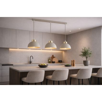 Brilagi - Полилей на кабел 3xE27/60W/230V бежов/златист