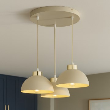 Brilagi - Полилей на кабел 3xE27/60W/230V бежово/златисто