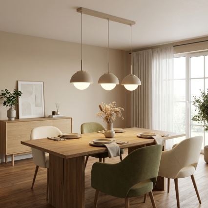 Brilagi - Полилей на кабел 3xE27/60W/230V бежово/златно